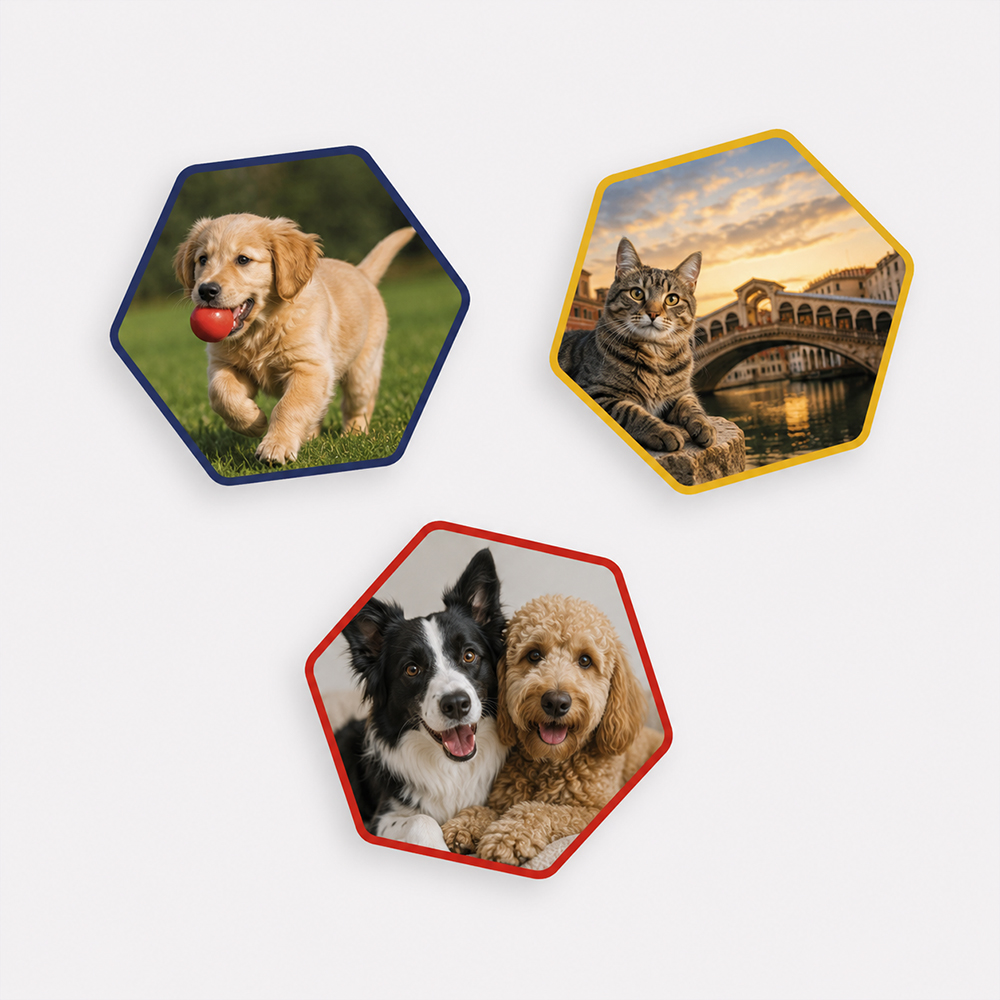 20 40 40 Imanes Hexagonales para mascotas