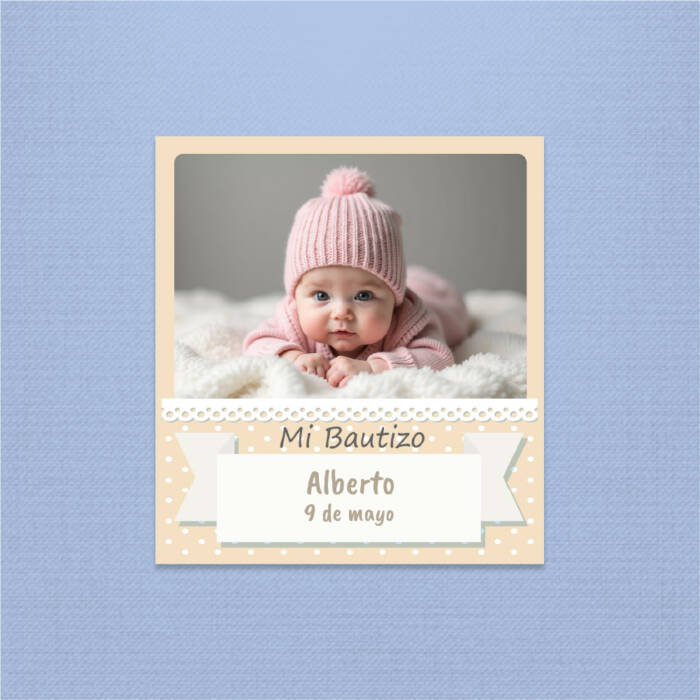 20 70 05 115 Imán de Bautizo Clásico crema