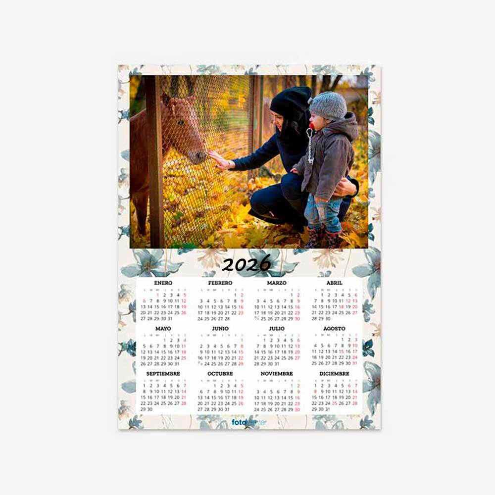 30 20 8301 Calendario en Póster Flores en Acuarelas