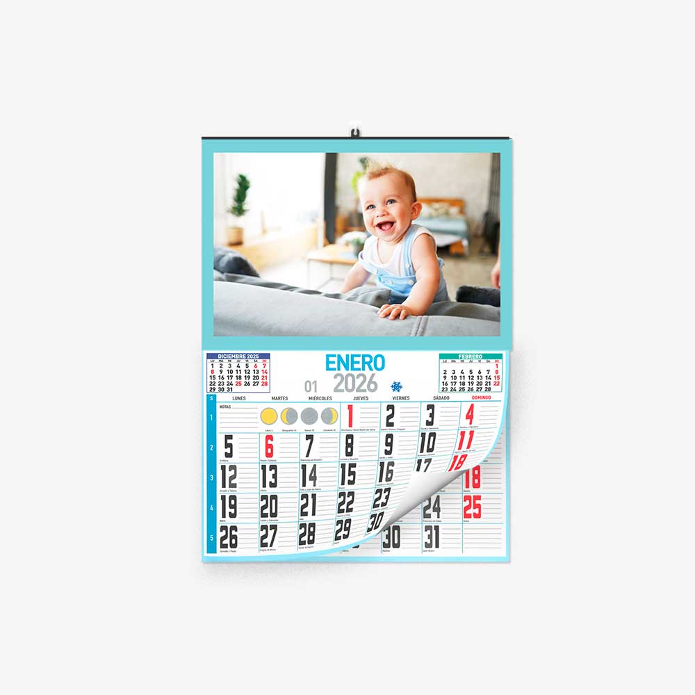 30 30 0002 Calendario Faldilla Clásico con borde