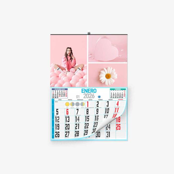 30 30 3501 Calendario Faldilla Pastel
