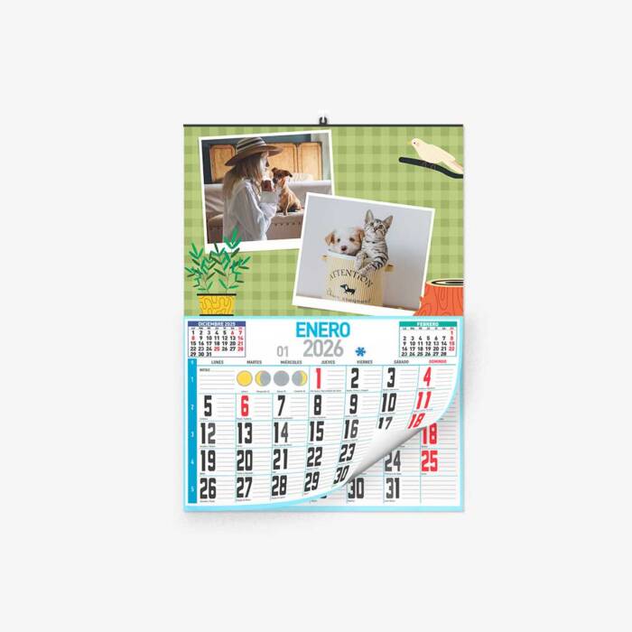 30 30 7101 Calendario Faldilla Pajarito amarillo