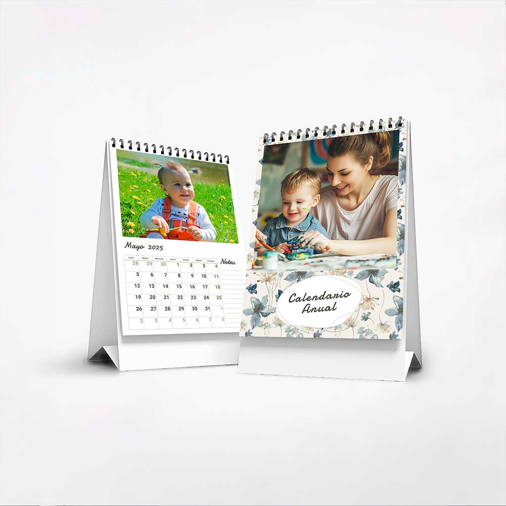 30 55 8301 Calendario de mesa Flores en acuarelas